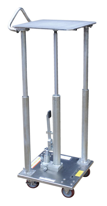 Partially Stainless Steel Hydraulic Post Table 18 In. x 18 In. 500 Lb. Capacity Silver